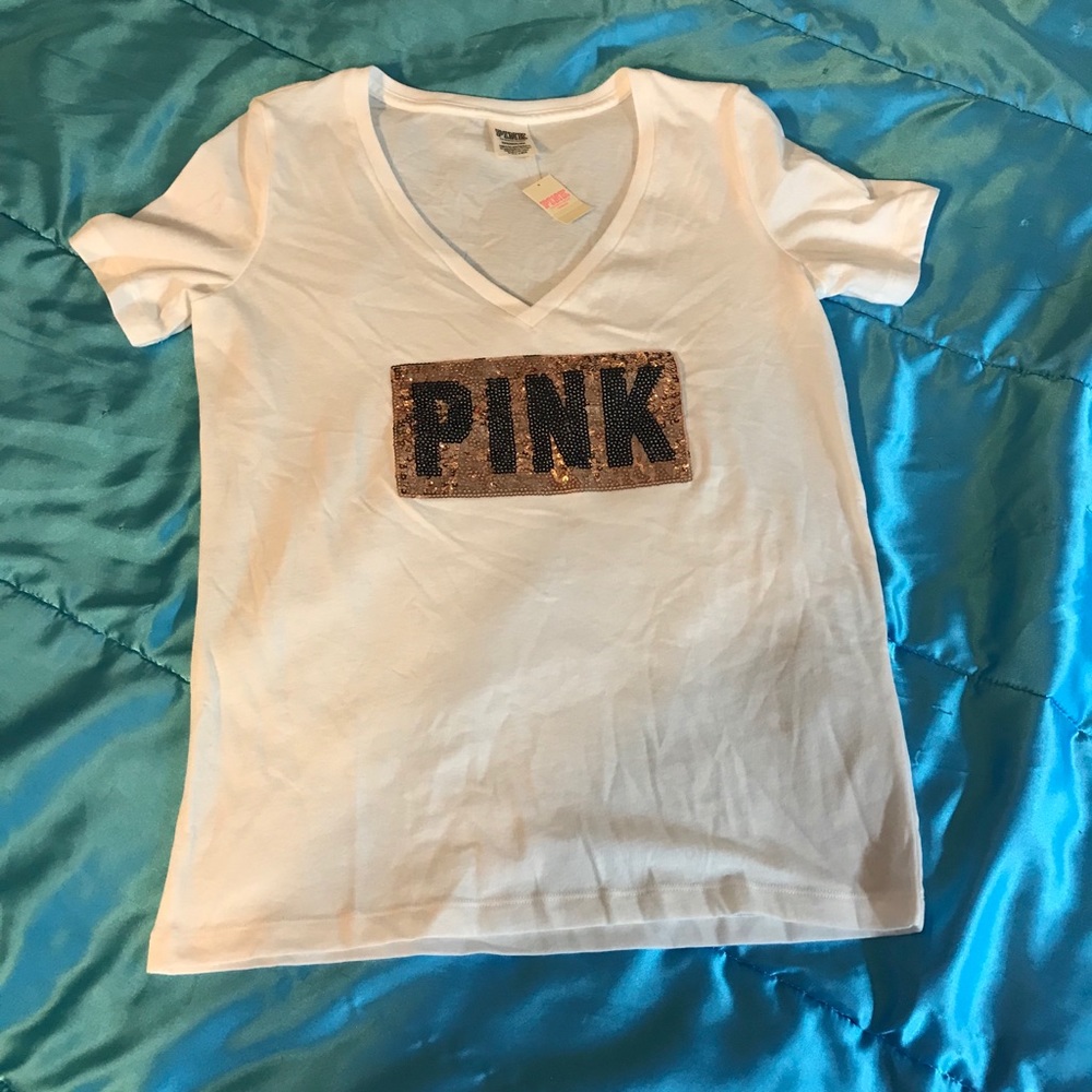 Victoria Secret Pink Bling Sequin Tshirt - Picture 2 of 5